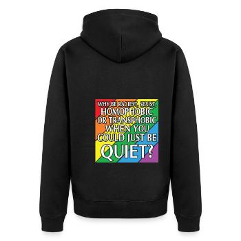 LBGT Flag Gay Pride Human could just be quiet - Unisex Premium Organic Zip Hoodie - black - Back - Nico (187cm)