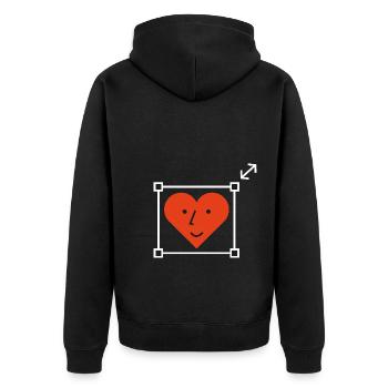 Heart You make my heart resize funny graphic - Unisex Premium Bio Zip Hoodie - Schwarz - Hinten - Nico (187cm)