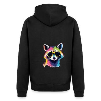 Œuvre d’art du raton laveur Pop Art Ratons laveurs - Veste à capuche bio Premium Unisexe - noir - Dos - Nico (187cm)