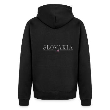 Slowakei Stil Design T-Shirt - Unisex Premium Bio Zip Hoodie - Schwarz - Hinten - Nico (187cm)