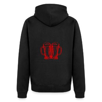 Bierkrug Prost Bier Drinking - Unisex Premium Bio Zip Hoodie - Schwarz - Hinten - Nico (187cm)