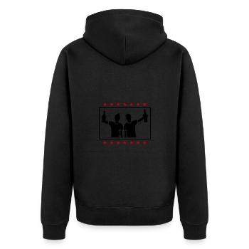 Equipe d’enterrement de vie de garçon - Veste à capuche bio Premium Unisexe - noir - Dos - Nico (187cm)