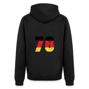 78 Numéro Jersey Allemagne - Veste à capuche bio Premium Unisexe - noir - Dos - Nico (187cm)