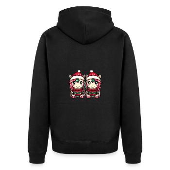 Einhorn Weihnachten Team - Unisex Premium Bio Zip Hoodie - Schwarz - Hinten - Nico (187cm)