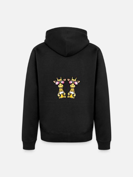 Giraffe Ski Team Bier - Unisex Premium Bio Zip Hoodie - Schwarz