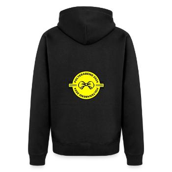 Polterabend 2024 - Unisex Premium Bio Zip Hoodie - Schwarz - Hinten - Nico (187cm)