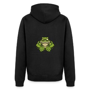Musculation des muscles de la grenouille - Veste à capuche bio Premium Unisexe - noir - Dos - Nico (187cm)
