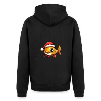 Poisson rouge Noël mignon - Veste à capuche bio Premium Unisexe - noir - Dos - Nico (187cm)