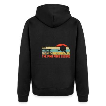 Tischtennisschläger Bester Vater Der Mythos Mann - Unisex Premium Bio Zip Hoodie - Schwarz - Hinten - Nico (187cm)