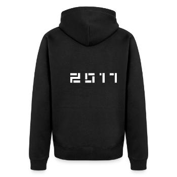 Geburtsjahr Geburtstag Born In - Made in 2017 - Unisex Premium Bio Zip Hoodie - Schwarz - Hinten - Nico (187cm)