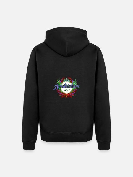 Amsterdam 2024 Team - Unisex Premium Organic Zip Hoodie - black