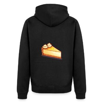 Cheesecake Pixel Gamer Cake - Unisex Premium Organic Zip Hoodie - black - Back - Nico (187cm)