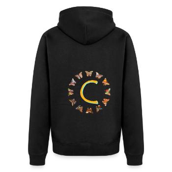 Lépidoptères E 56 C - Veste à capuche bio Premium Unisexe - noir - Dos - Nico (187cm)