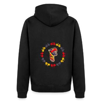 fahrrad e 202 f - Unisex Premium Bio Zip Hoodie - Schwarz - Hinten - Nico (187cm)
