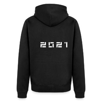 Année de naissance Anniversaire Né(e) en - Fabriqué en 2021 - Veste à capuche bio Premium Unisexe - noir - Dos - Nico (187cm)