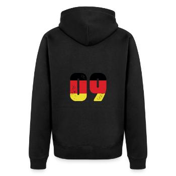 9 Numéro Jersey Allemagne - Veste à capuche bio Premium Unisexe - noir - Dos - Nico (187cm)