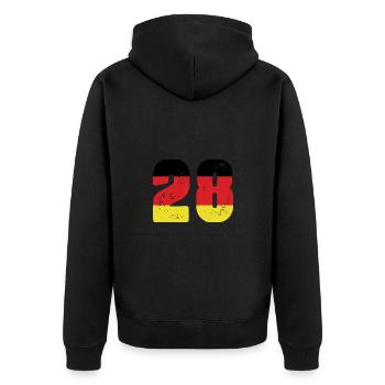 28 Number Jersey Germany - Unisex Premium Organic Zip Hoodie - black - Back - Nico (187cm)