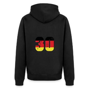 30 Number Jersey Germany - Unisex Premium Organic Zip Hoodie - black - Back - Nico (187cm)