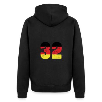 Maillot 32 numéros Allemagne - Veste à capuche bio Premium Unisexe - noir - Dos - Nico (187cm)