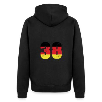 38 Numéro Jersey Allemagne - Veste à capuche bio Premium Unisexe - noir - Dos - Nico (187cm)