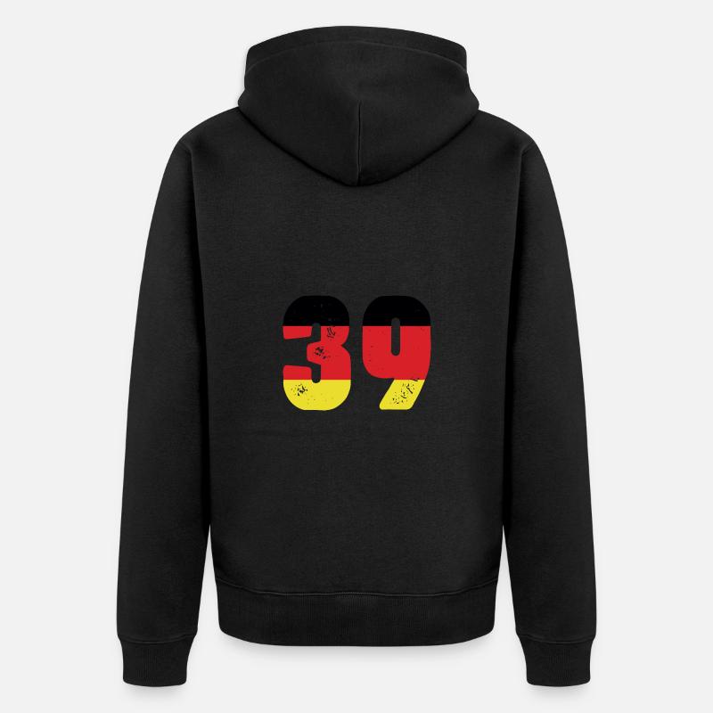 39 Numéro Jersey Allemagne - Veste à capuche bio Premium Unisexe - noir