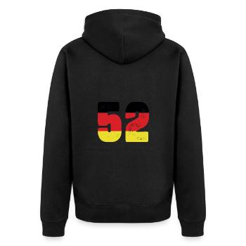 Maillot 52 numéros Allemagne - Veste à capuche bio Premium Unisexe - noir - Dos - Nico (187cm)