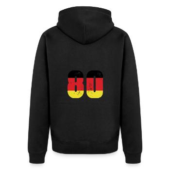 80 Numéro Jersey Allemagne - Veste à capuche bio Premium Unisexe - noir - Dos - Nico (187cm)