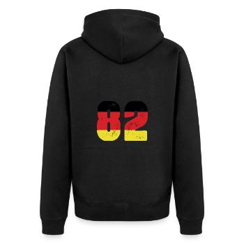 82 Numéro Jersey Allemagne - Veste à capuche bio Premium Unisexe - noir - Dos - Nico (187cm)