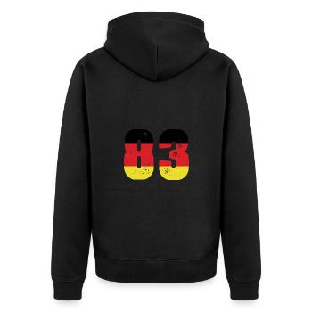 83 Numéro Jersey Allemagne - Veste à capuche bio Premium Unisexe - noir - Dos - Nico (187cm)