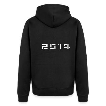 Geburtsjahr Geburtstag Born In - Made in 2014 - Unisex Premium Bio Zip Hoodie - Schwarz - Hinten - Nico (187cm)