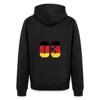 3 Numéro Jersey Allemagne - Veste à capuche bio Premium Unisexe - noir - Dos - Nico (187cm)