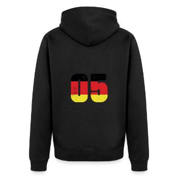 Maillot 5 numéros Allemagne - Veste à capuche bio Premium Unisexe - noir - Dos - Nico (187cm)