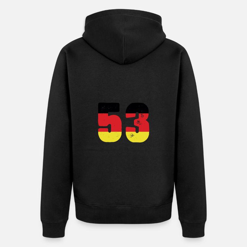Maillot 53 numéros Allemagne - Veste à capuche bio Premium Unisexe - noir
