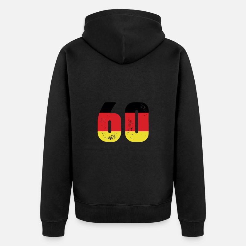 60 Numéro Jersey Allemagne - Veste à capuche bio Premium Unisexe - noir