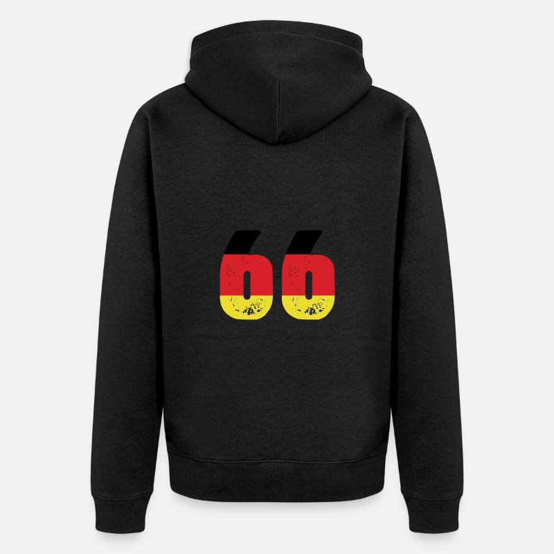 66 Numéro Jersey Allemagne - Veste à capuche bio Premium Unisexe - noir