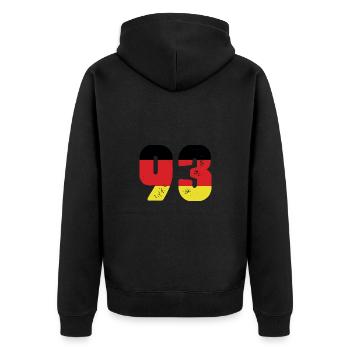 93 Numéro Jersey Allemagne - Veste à capuche bio Premium Unisexe - noir - Dos - Nico (187cm)