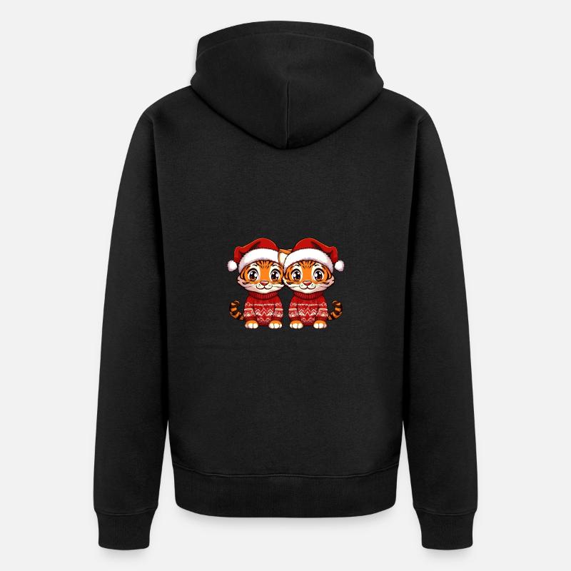 L’équipe de Noël des Tigres - Veste à capuche bio Premium Unisexe - noir