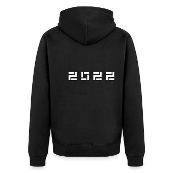 Geburtsjahr Geburtstag Born In - Made in 2022 - Unisex Premium Bio Zip Hoodie - Schwarz - Hinten - Nico (187cm)