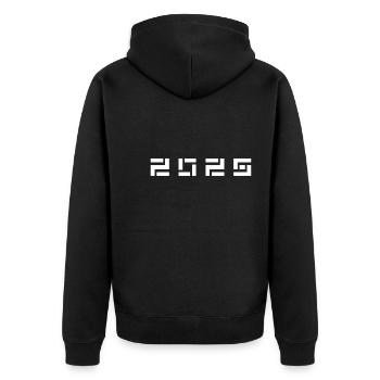 Geburtsjahr Geburtstag Born In - Made in 2025 - Unisex Premium Bio Zip Hoodie - Schwarz - Hinten - Nico (187cm)