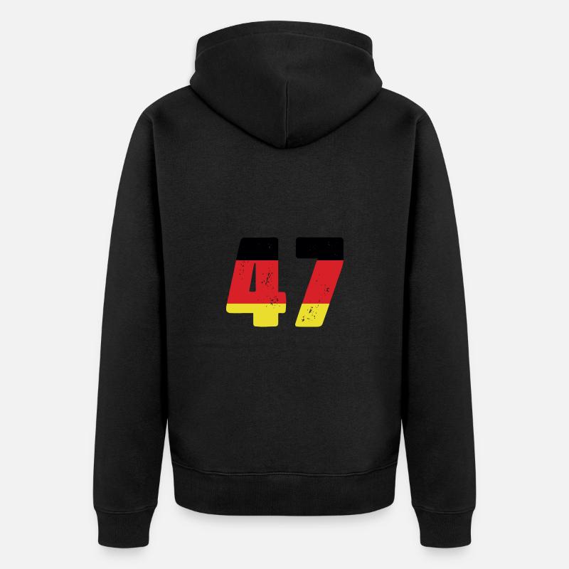 47 Numéro Jersey Allemagne - Veste à capuche bio Premium Unisexe - noir