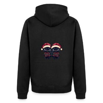 L’équipe de Noël des Panthers - Veste à capuche bio Premium Unisexe - noir - Dos - Nico (187cm)