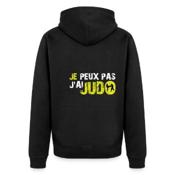 Je Peux Pas J'ai Judo Judoka Judoiste Humour Judo - Veste à capuche bio Premium Unisexe - noir - Dos - Nico (187cm)
