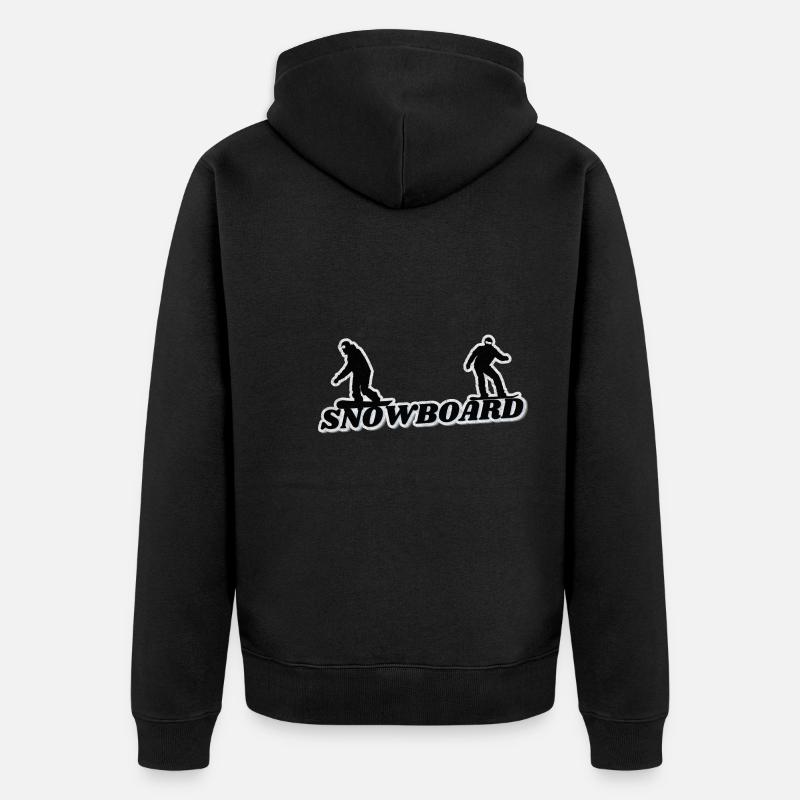 Snowboarders Noir Grunge - Veste à capuche bio Premium Unisexe - noir