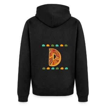 igel e 22 d - Unisex Premium Bio Zip Hoodie - Schwarz - Hinten - Nico (187cm)