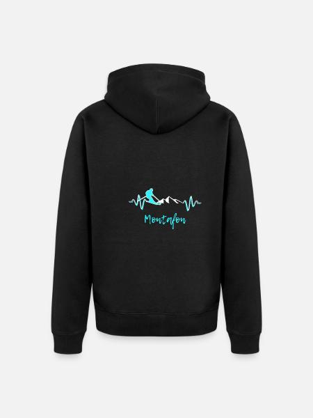 Skifahren Montafon - Unisex Premium Bio Zip Hoodie - Schwarz