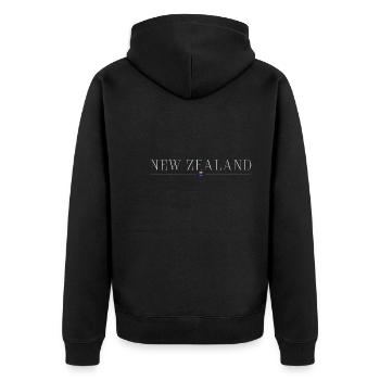 J’adore la Nouvelle-Zélande - Veste à capuche bio Premium Unisexe - noir - Dos - Nico (187cm)