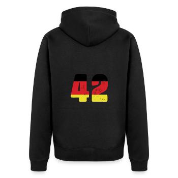 42 Numéro Jersey Allemagne - Veste à capuche bio Premium Unisexe - noir - Dos - Nico (187cm)