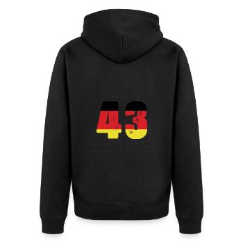 43 Numéro Jersey Allemagne - Veste à capuche bio Premium Unisexe - noir - Dos - Nico (187cm)