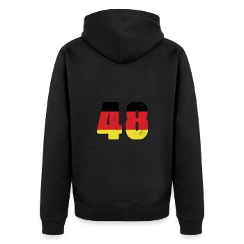 48 Numéro Jersey Allemagne - Veste à capuche bio Premium Unisexe - noir - Dos - Nico (187cm)