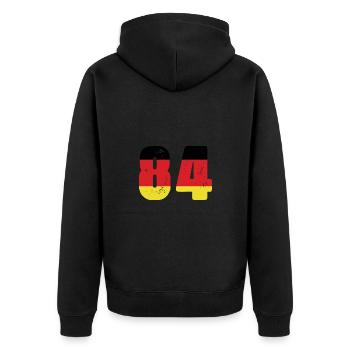 84 Numéro Jersey Allemagne - Veste à capuche bio Premium Unisexe - noir - Dos - Nico (187cm)